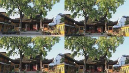 秋季苏州定慧寺古建筑自然风光高清在线视频素材下载