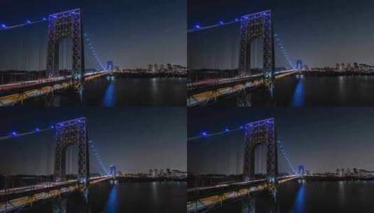 乔治华盛顿大桥延时天线高清在线视频素材下载