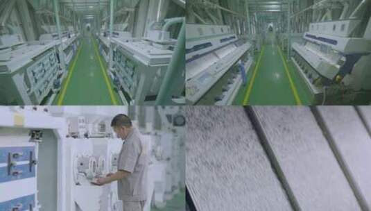 粮食大米生产加工包装高清在线视频素材下载