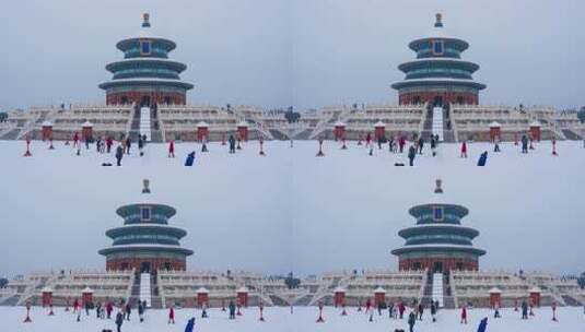 北京天坛雪景高清在线视频素材下载