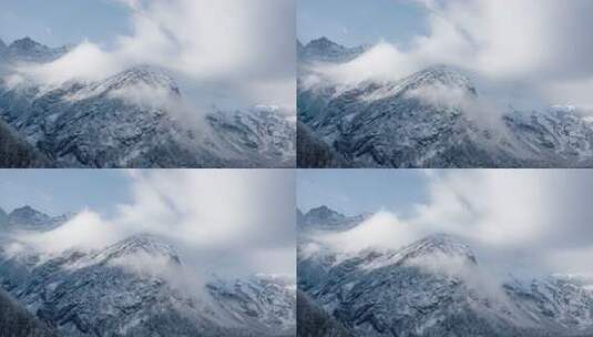 雪山延时，云雾飘渺高清在线视频素材下载