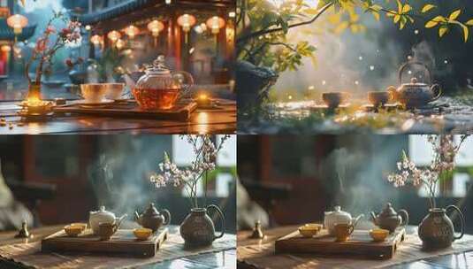 茶趣 中国传统古风茶道 茶文化 喝茶休闲高清在线视频素材下载