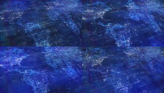 科技感数字世界地图背景高清在线视频素材下载