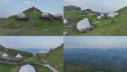 八面山山顶星空营地高清在线视频素材下载