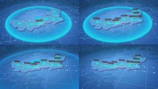 内蒙古科技区位辐射地图AE模板高清AE视频素材下载