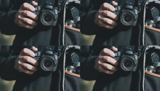 手持单反相机特写高清在线视频素材下载