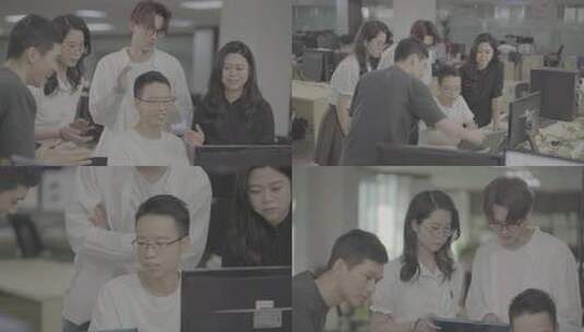 【4K50帧】办公室员工办公讨论鼓励鼓掌高清在线视频素材下载