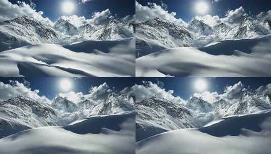 雪山自然风光全景高清在线视频素材下载