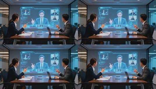 商务人士进行视频会议高清在线视频素材下载