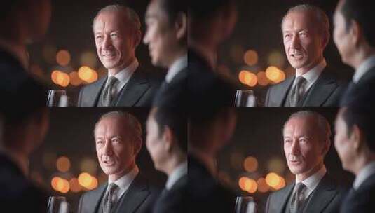 商务精英晚宴畅谈合作前景高清在线视频素材下载