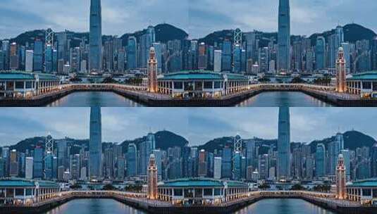 香港维多利亚港城市景观高清在线视频素材下载