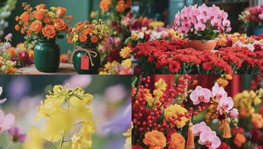 花店鲜花盆景盆栽花朵高清在线视频素材下载