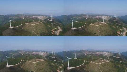 风力发电设施环保风车高清在线视频素材下载