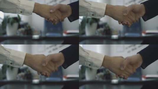 两个人在达成协议后握手高清在线视频素材下载