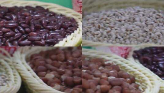五谷杂粮种子标本高清在线视频素材下载