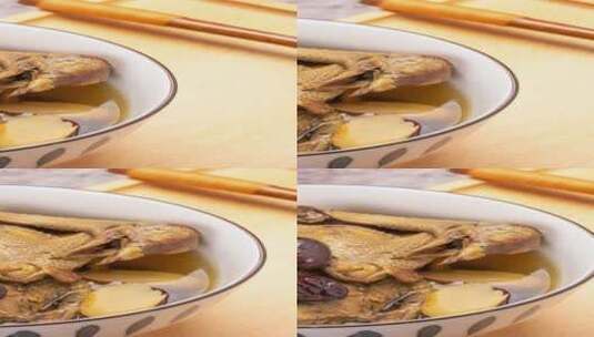 红枣炖乳鸽滋补美食4k竖版滑轨平移高清在线视频素材下载