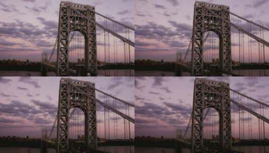 高峰时间通过华盛顿大桥的车辆高清在线视频素材下载