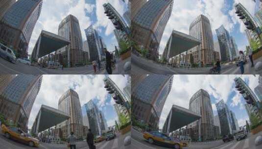 北京朝阳 世贸天阶延时摄影高清在线视频素材下载
