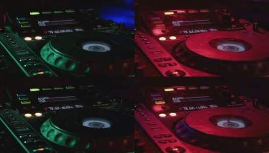 客房内提供带俱乐部灯的DJ设备高清在线视频素材下载