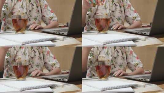 办公室泡茶的女白领高清在线视频素材下载