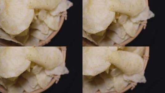 酥脆薯片零食土豆片高清在线视频素材下载