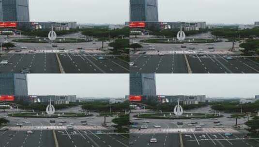 城市航拍湘潭君子连地标建筑高清在线视频素材下载