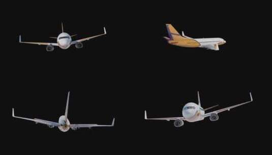 不同视角的飞机高清在线视频素材下载