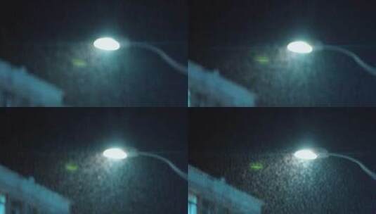 路灯下的雨高清在线视频素材下载