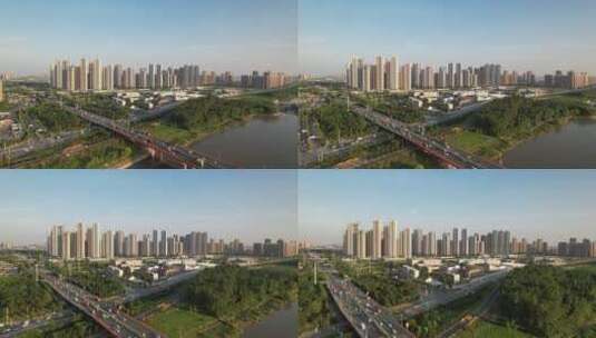 武汉杨泗港长江大桥桥头航拍高清在线视频素材下载