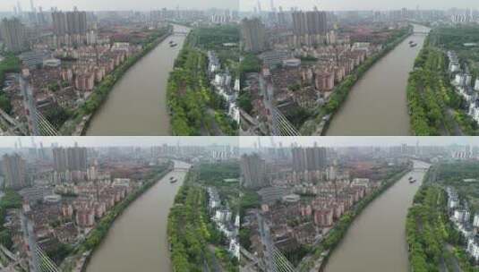 【空镜】4K航拍-大运河-无锡-蓉湖大桥-交通高清在线视频素材下载