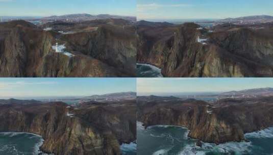 日本北海道室兰地球岬悬崖灯塔海岸线高清在线视频素材下载