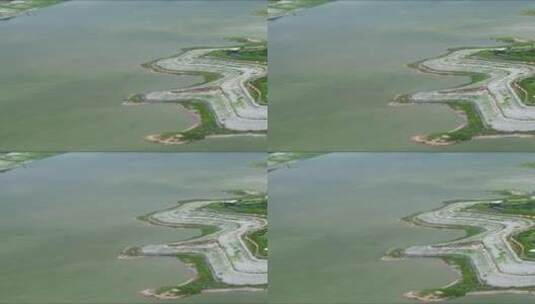 航拍湖北三峡大坝岛屿高清在线视频素材下载