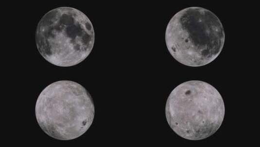 黑色背景下旋转的月球高清在线视频素材下载