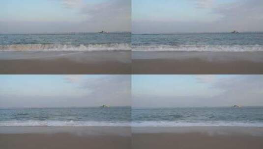 大海潮水海边海浪海水海滩沙滩大海浪潮浪花高清在线视频素材下载
