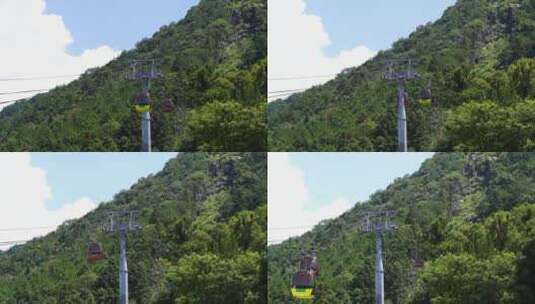 景区缆车索道观光缆车特写山上风景旅游景点高清在线视频素材下载