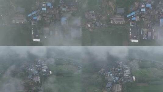 云雾中的小乡村高清在线视频素材下载