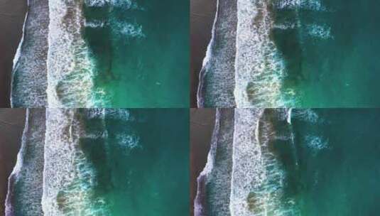 航拍俯视大海海浪高清在线视频素材下载