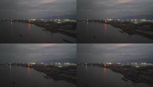航拍湖南株洲城市风光交通高清在线视频素材下载