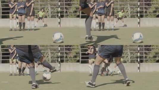 踢足球的女孩高清在线视频素材下载