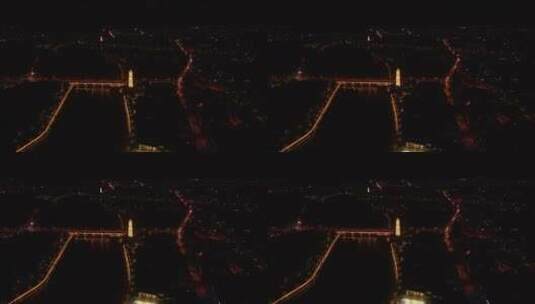 无人机镜头下的夜色永康高清在线视频素材下载