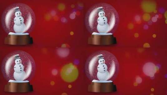 圣诞雪人八音盒背景动画高清在线视频素材下载