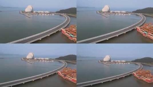 珠海名亭公园航拍高清在线视频素材下载