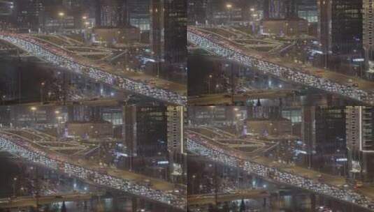 北京国贸夜景车流 都市夜景高清在线视频素材下载