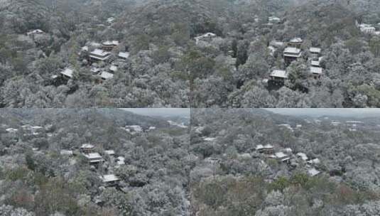 航拍西湖大雪高清在线视频素材下载