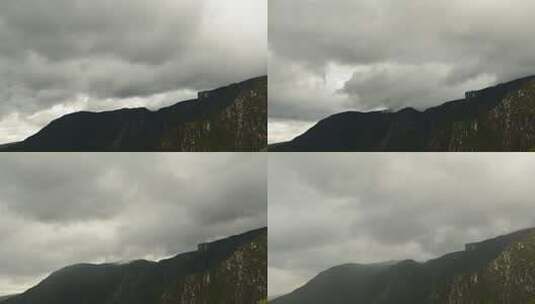 低云在山上移动的延时镜头高清在线视频素材下载