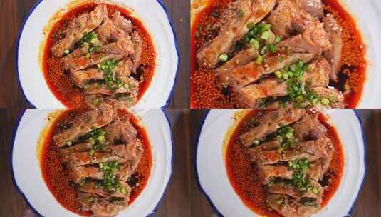 川菜 口水鸡饭 美食高清在线视频素材下载