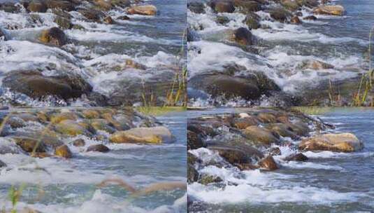 岩石流水河流高清在线视频素材下载