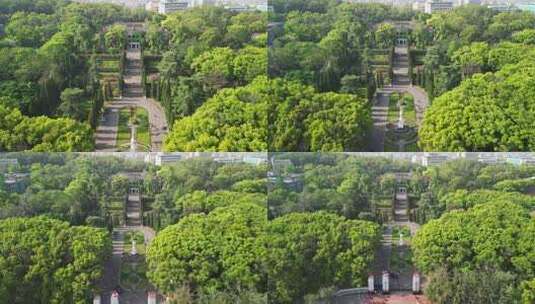 重庆北碚西南大学一号门生态航拍高清在线视频素材下载