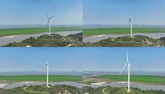 风能风力发电风车航拍高清在线视频素材下载