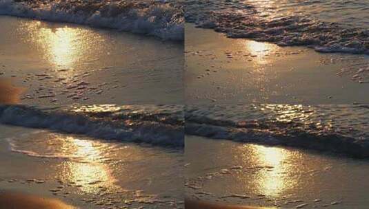 海水拍打沙滩海面 波光粼粼高清在线视频素材下载